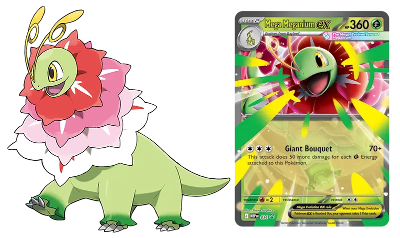 Pokémon TCG: Mega Evolution - Ascended Heroes - EX Box Bundle (Meganium, Emboar, Feraligatr) – Full Set