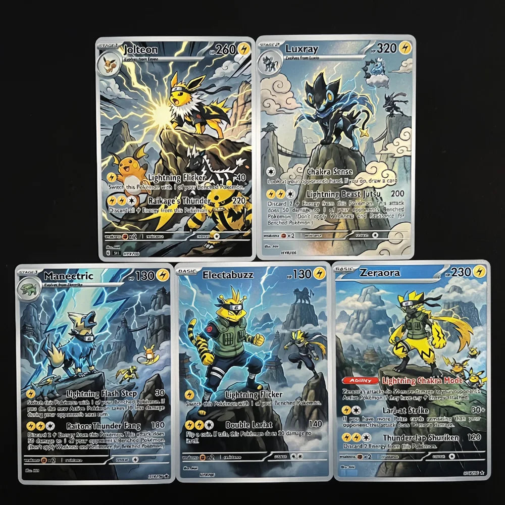Land of Lightning - Naruto x Pokémon - Fan Art Card Set