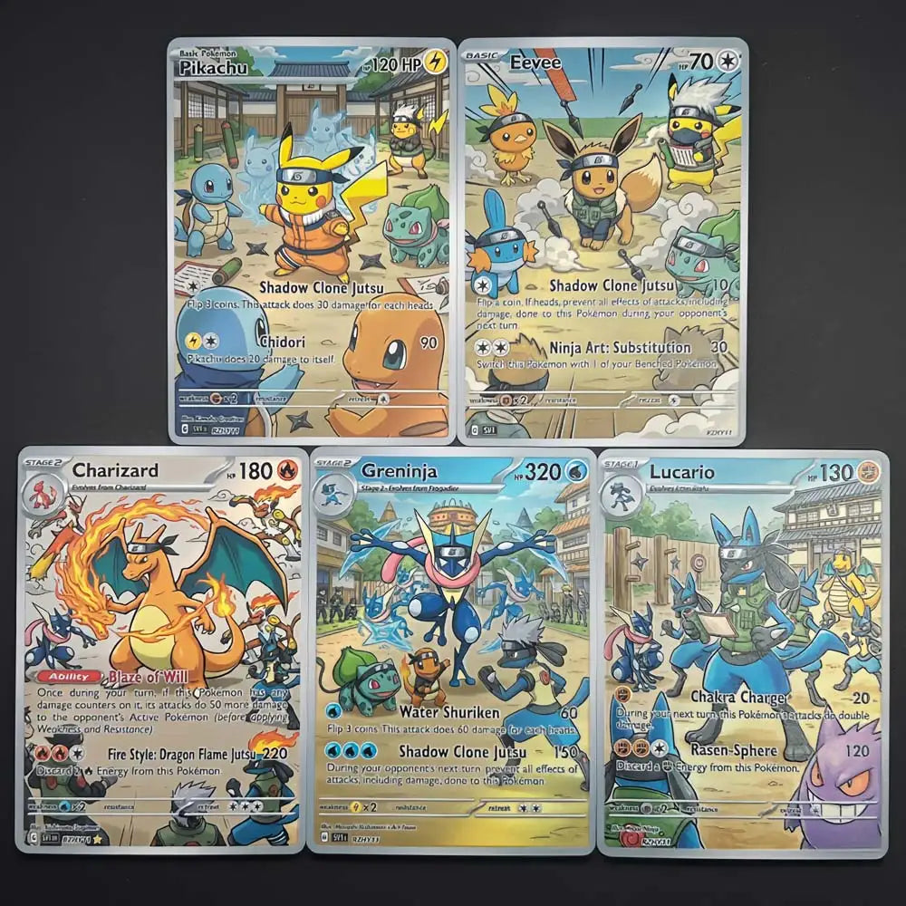Shadow Clone Jutsu - Naruto x Pokémon - Fan Art Card Set