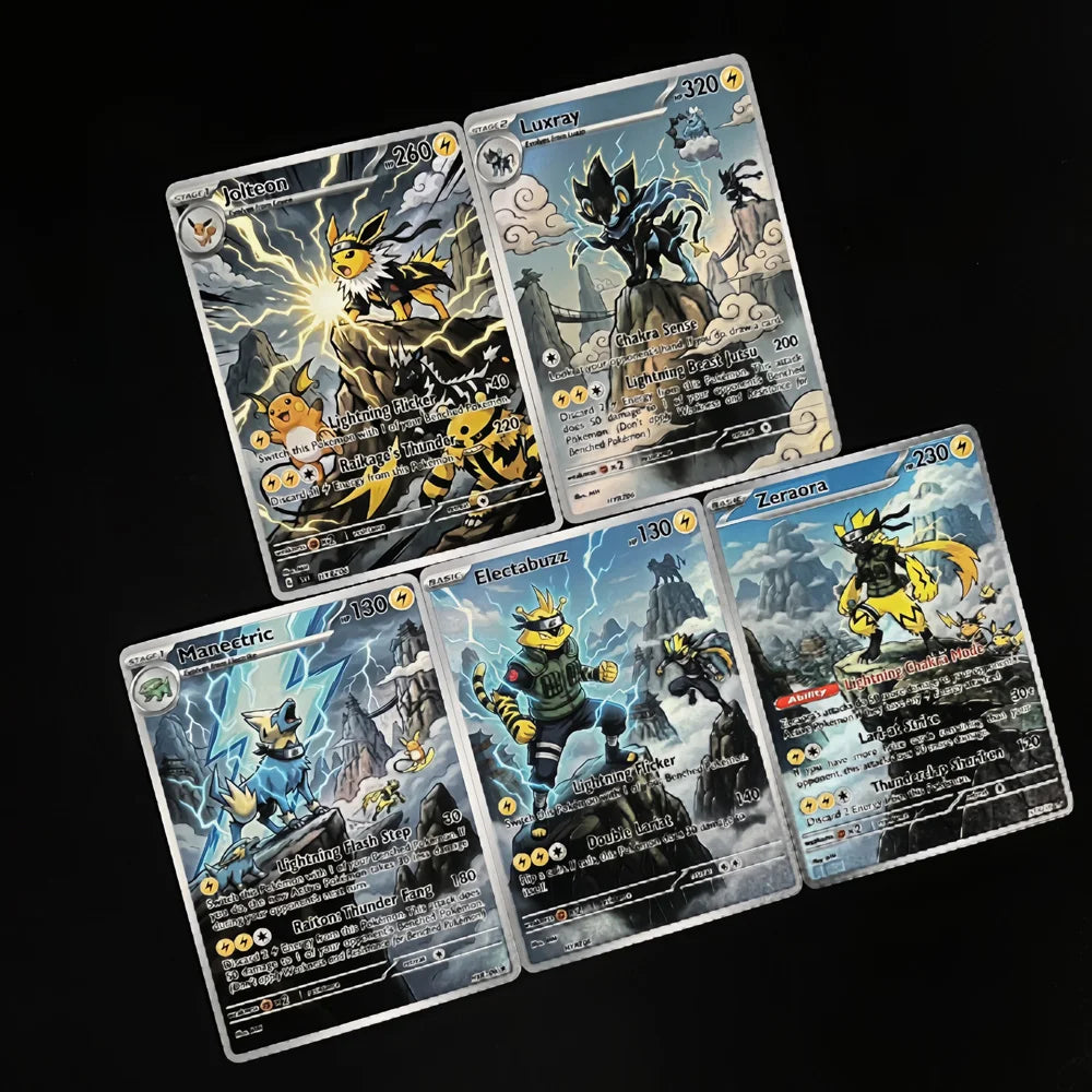 Land of Lightning - Naruto x Pokémon - Fan Art Card Set