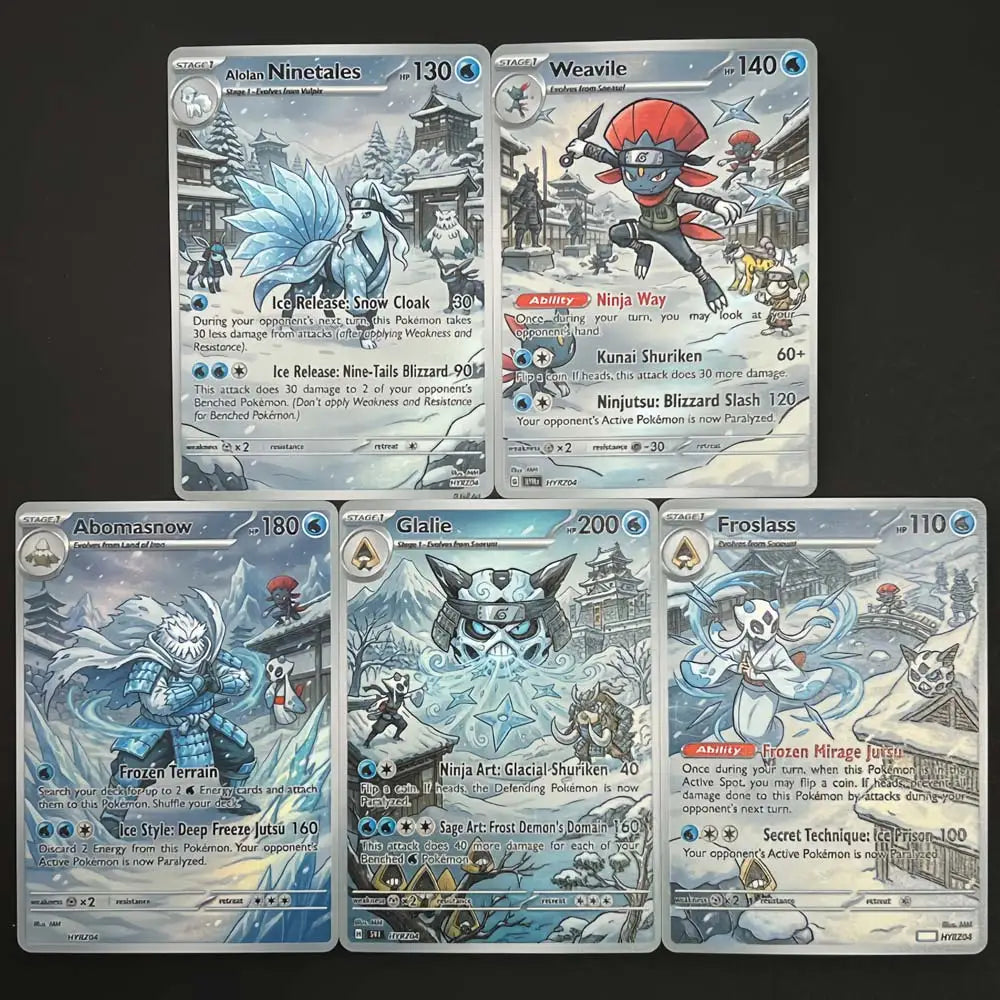 Yukigakure - Snow Village - Naruto x Pokémon - Fan Art Card Set