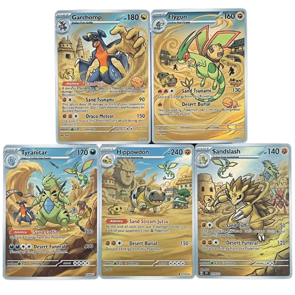 Sunagakure - Sand Village - Naruto x Pokémon - Fan Art Card Set