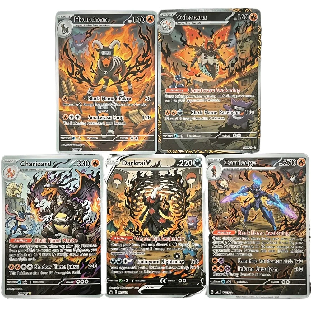 Inferno Awakening - Naruto x Pokémon - Fan Art Card Set