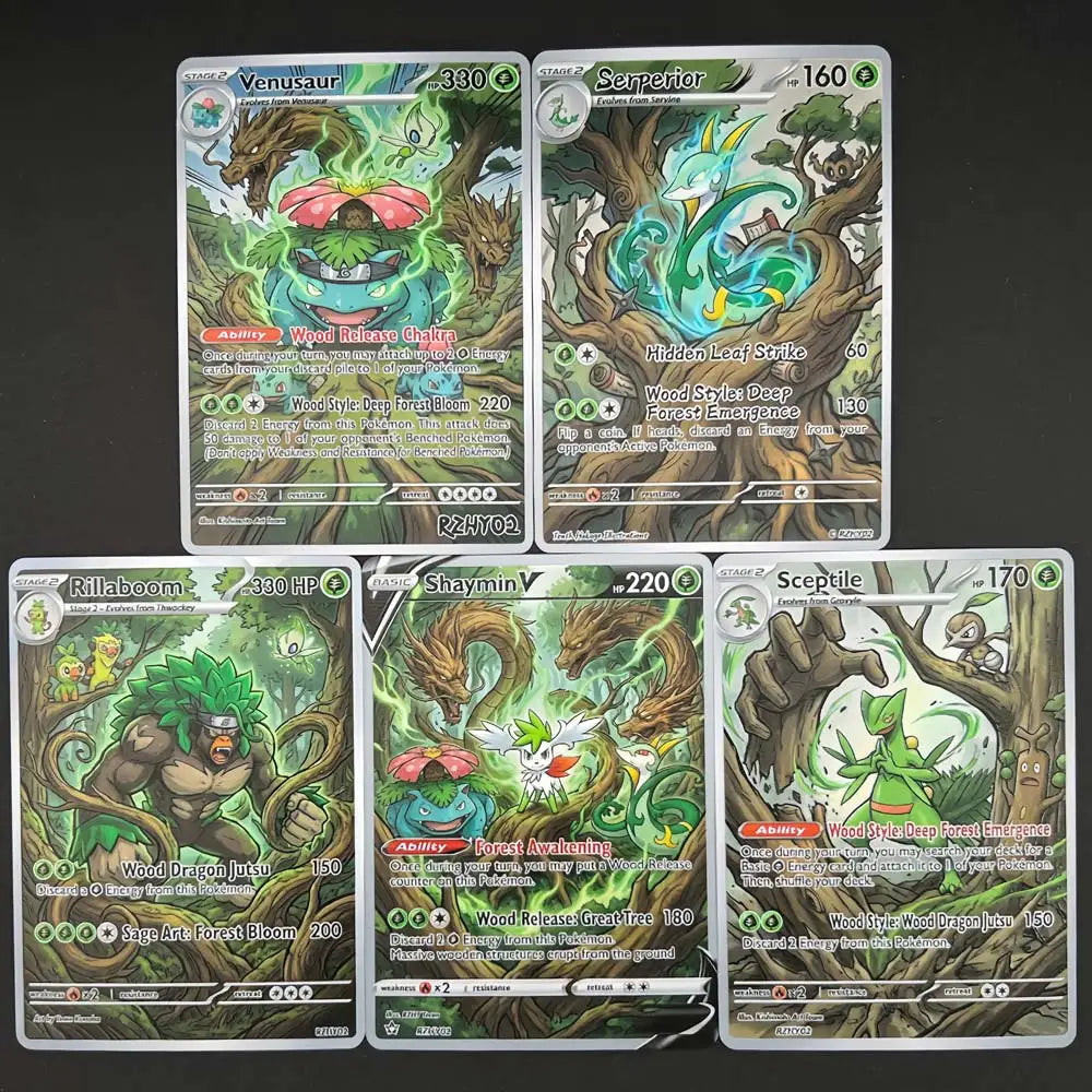 Wood Forest Guardians - Naruto x Pokémon - Fan Art Card Set