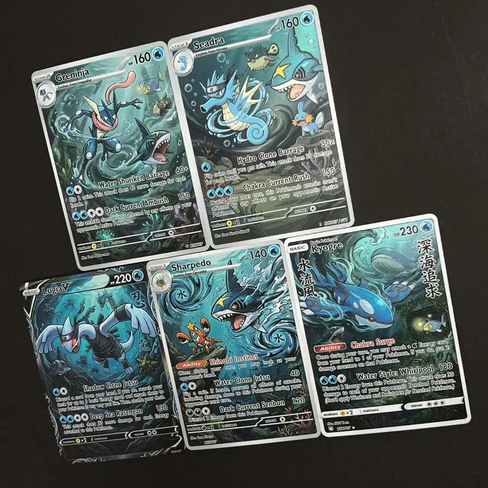 Deep Sea Guardians - Naruto x Pokémon - Fan Art Card Set