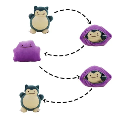 Pokemon Plushie - Reversible - Snorlax & Ditto - 2 in 1 - 20CM