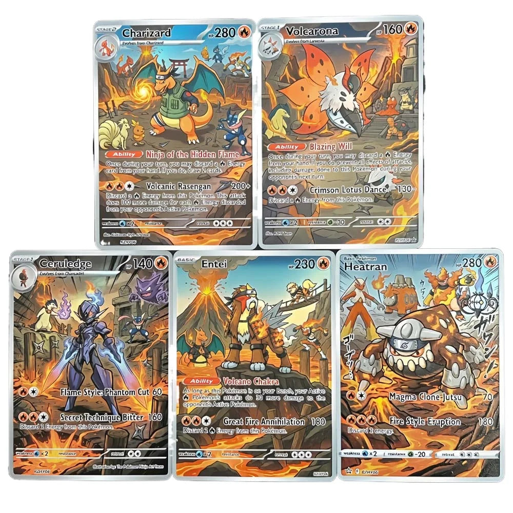Volcano Guardians - Naruto x Pokémon - Fan Art Card Set