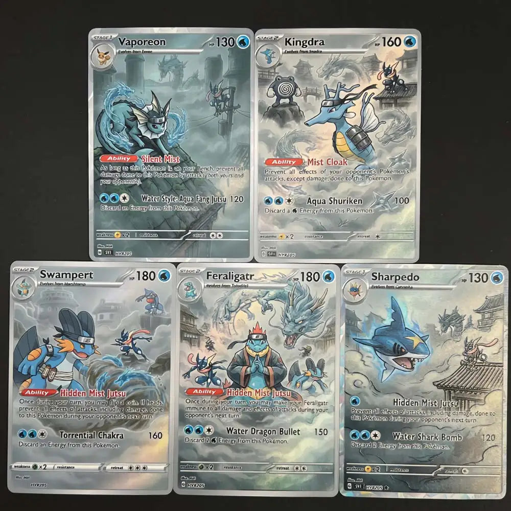 Kirigakure - Mist Village - Naruto x Pokémon - Fan Art Card Set