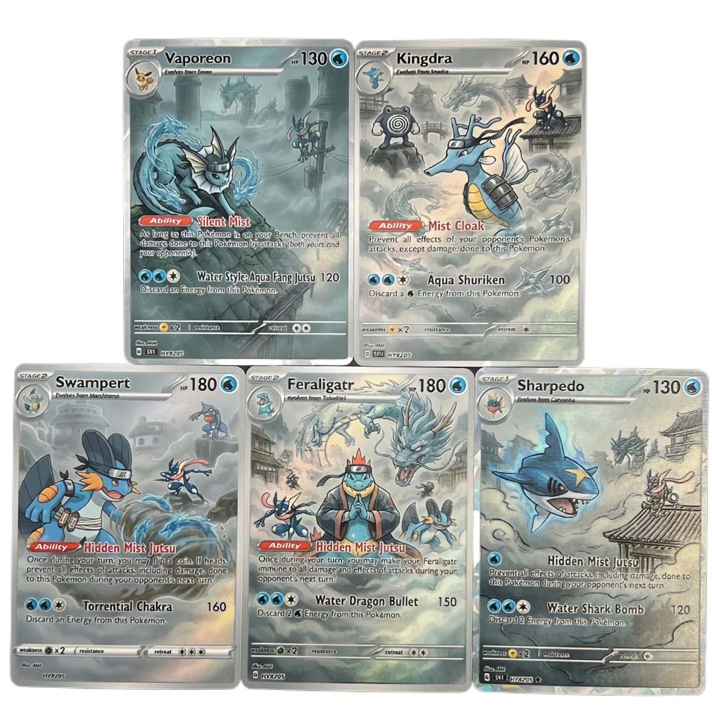 Kirigakure - Mist Village - Naruto x Pokémon - Fan Art Card Set