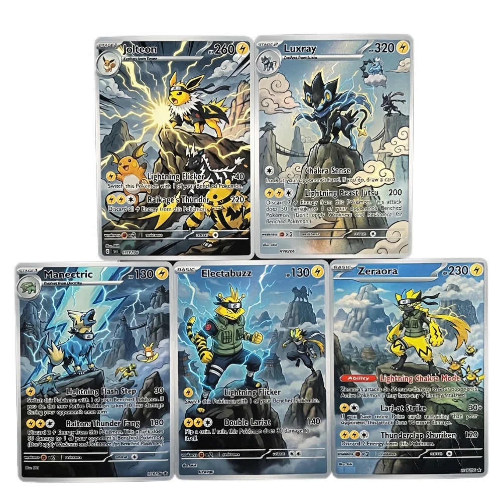 Land of Lightning - Naruto x Pokémon - Fan Art Card Set