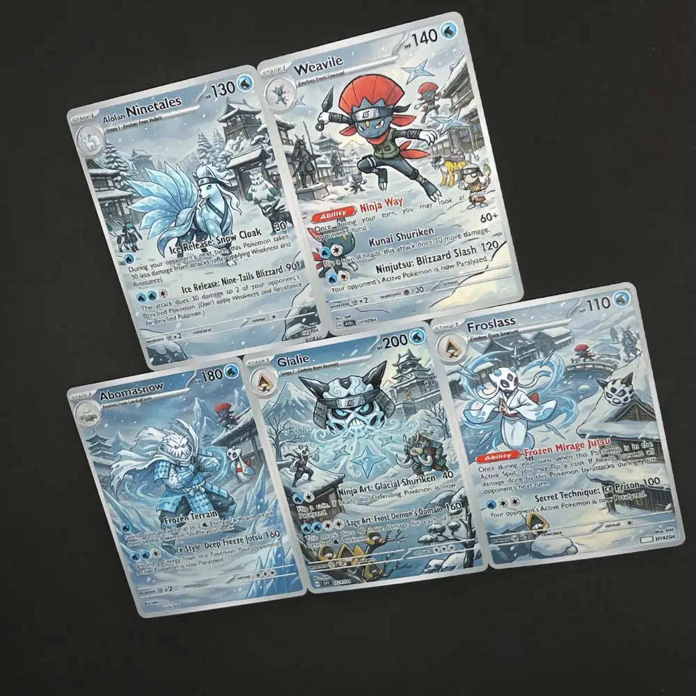 Yukigakure - Snow Village - Naruto x Pokémon - Fan Art Card Set