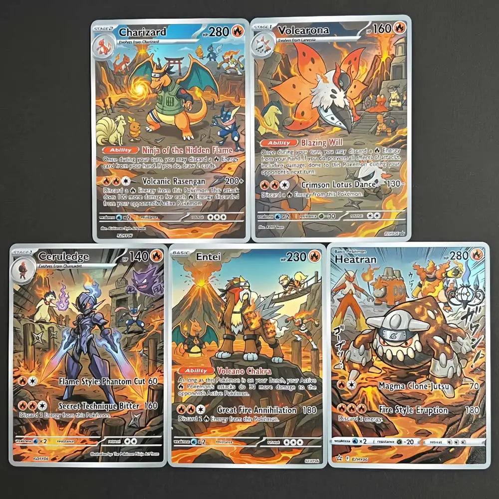 Volcano Guardians - Naruto x Pokémon - Fan Art Card Set