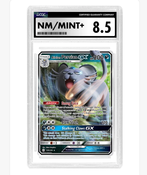 CGC 8.5 Alolan Persian GX 129/236 - Cosmic Eclipse - Slab - ENG