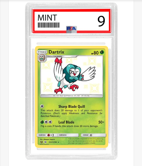 PSA 9 Dartrix SV3 - Hidden Fates: Shiny Vault - Slab - ENG