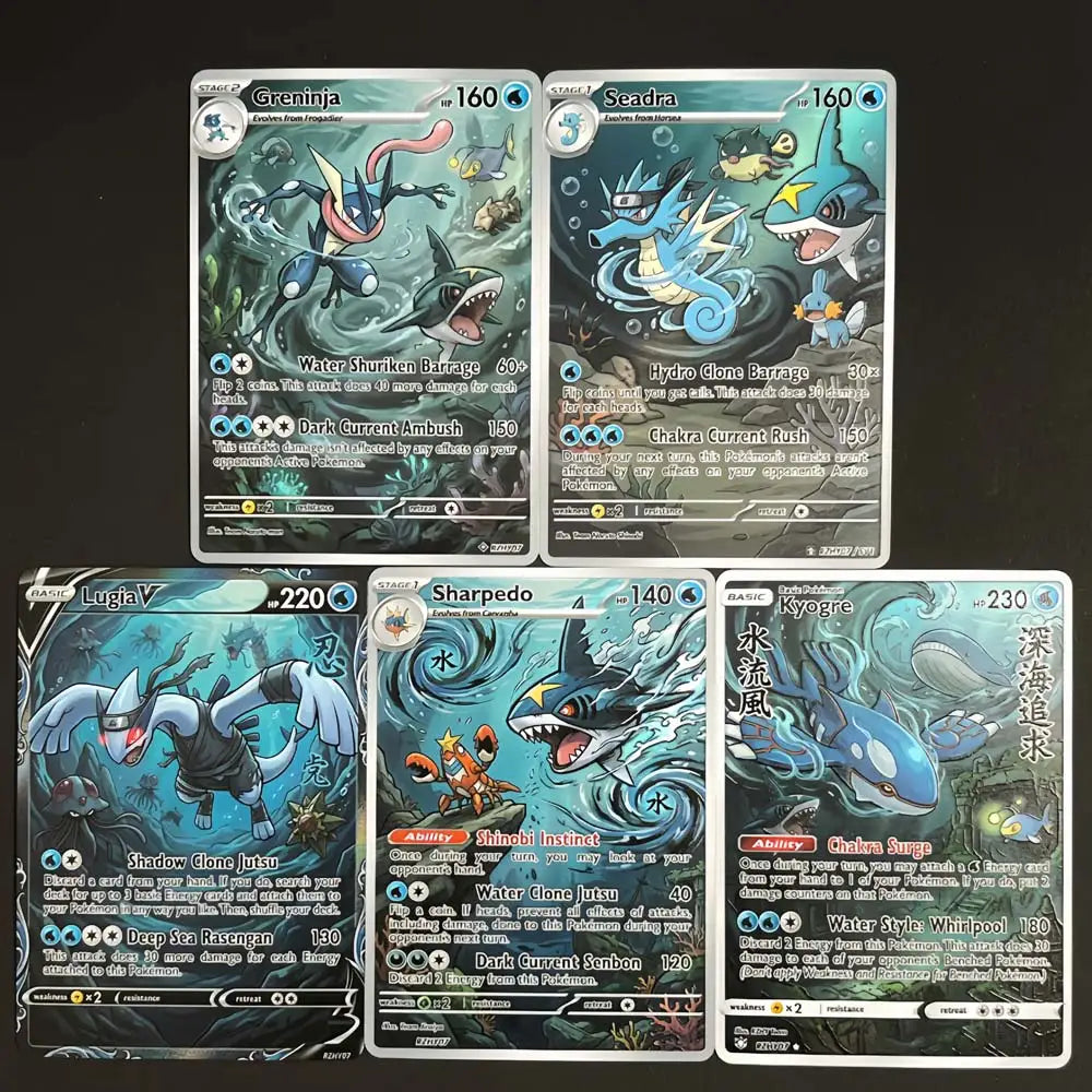 Deep Sea Guardians - Naruto x Pokémon - Fan Art Card Set