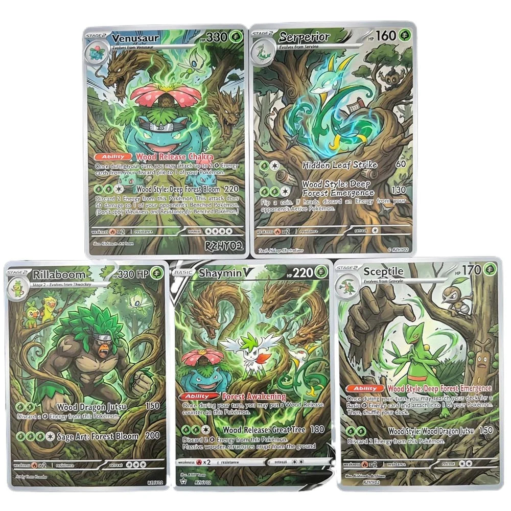 Wood Forest Guardians - Naruto x Pokémon - Fan Art Card Set