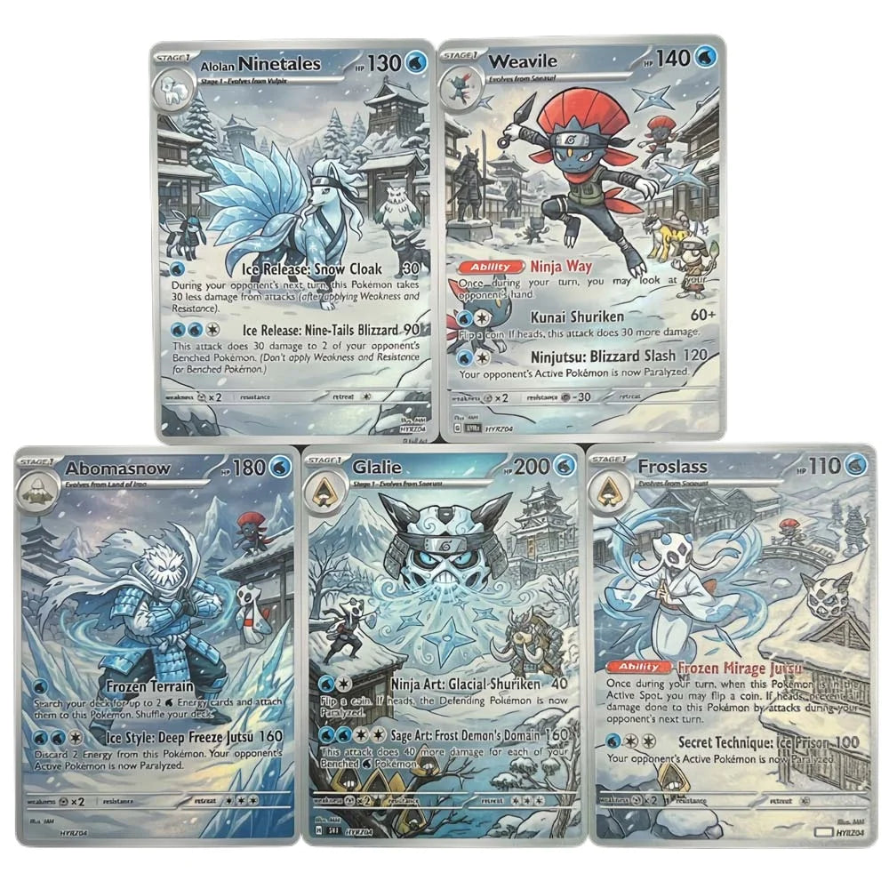 Yukigakure - Snow Village - Naruto x Pokémon - Fan Art Card Set