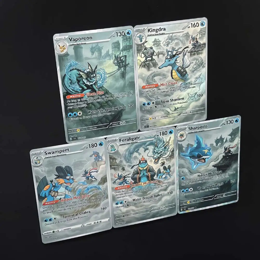 Kirigakure - Mist Village - Naruto x Pokémon - Fan Art Card Set