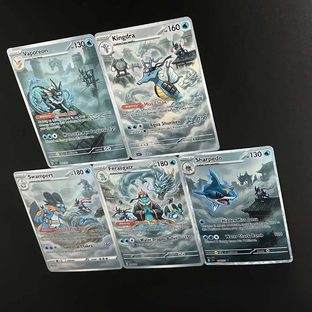 Kirigakure - Mist Village - Naruto x Pokémon - Fan Art Card Set