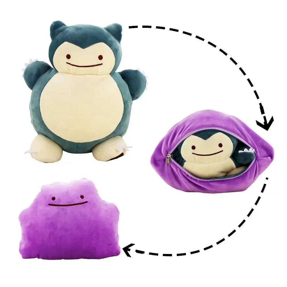 Pokemon Plushie - Reversible - Snorlax & Ditto - 2 in 1 - 20CM