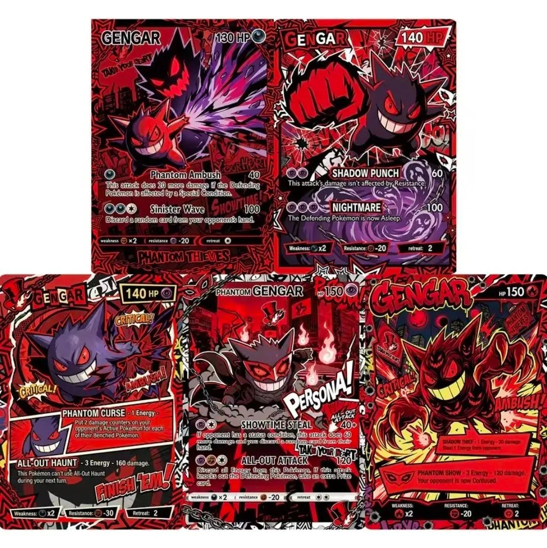 Fan Art Card Set - Pokémon x Persona 5 - Phantom Thief by Gengaan - Gengar
