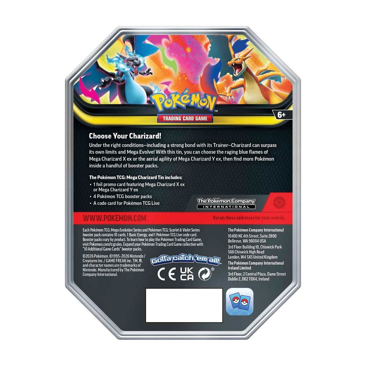 Pokémon TCG: Mega Charizard Y Tin - 4 Packs