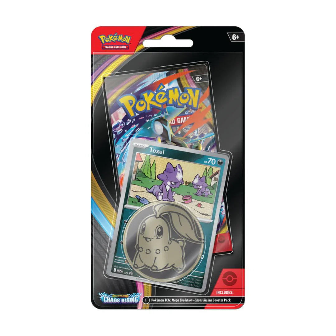 Pokémon TCG: Mega Evolutions - Chaos Rising Checklane Blister - Toxel Promo + Chikorita Coin