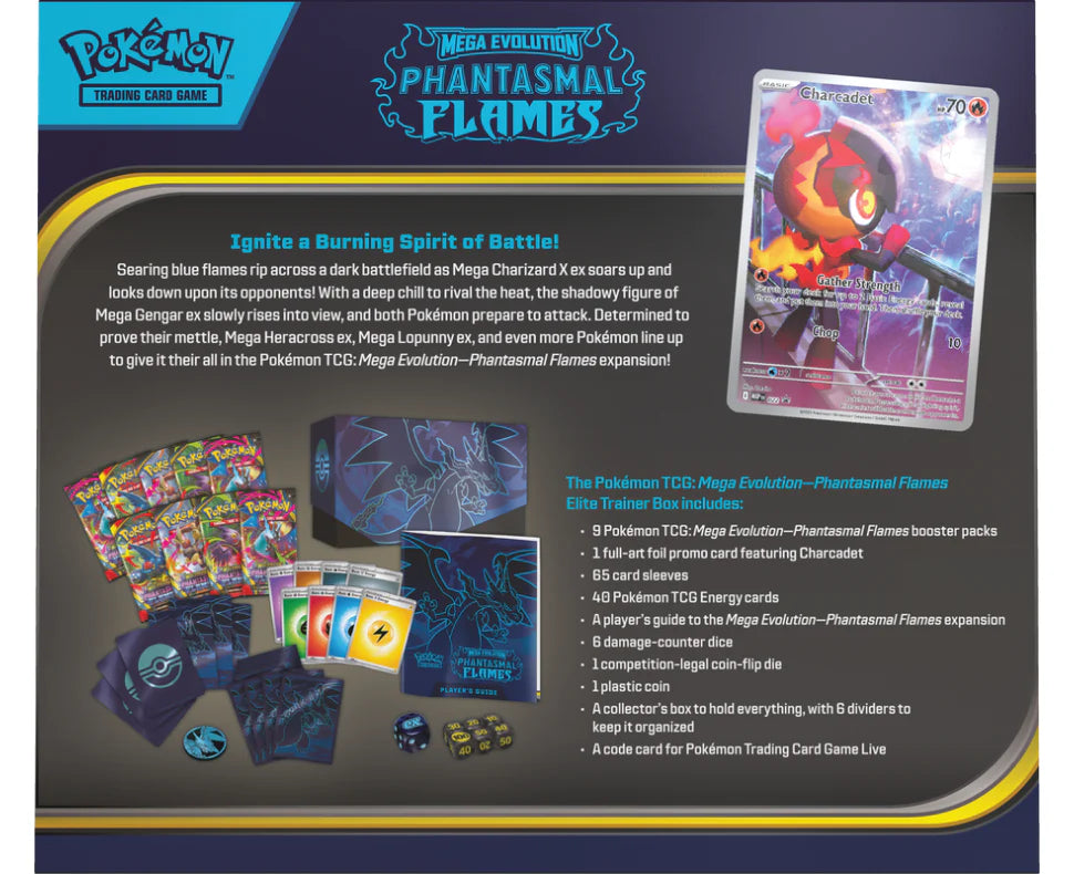 Pokémon TCG: Mega Evolution - Phantasmal Flames - Elite Trainer Box (ETB)