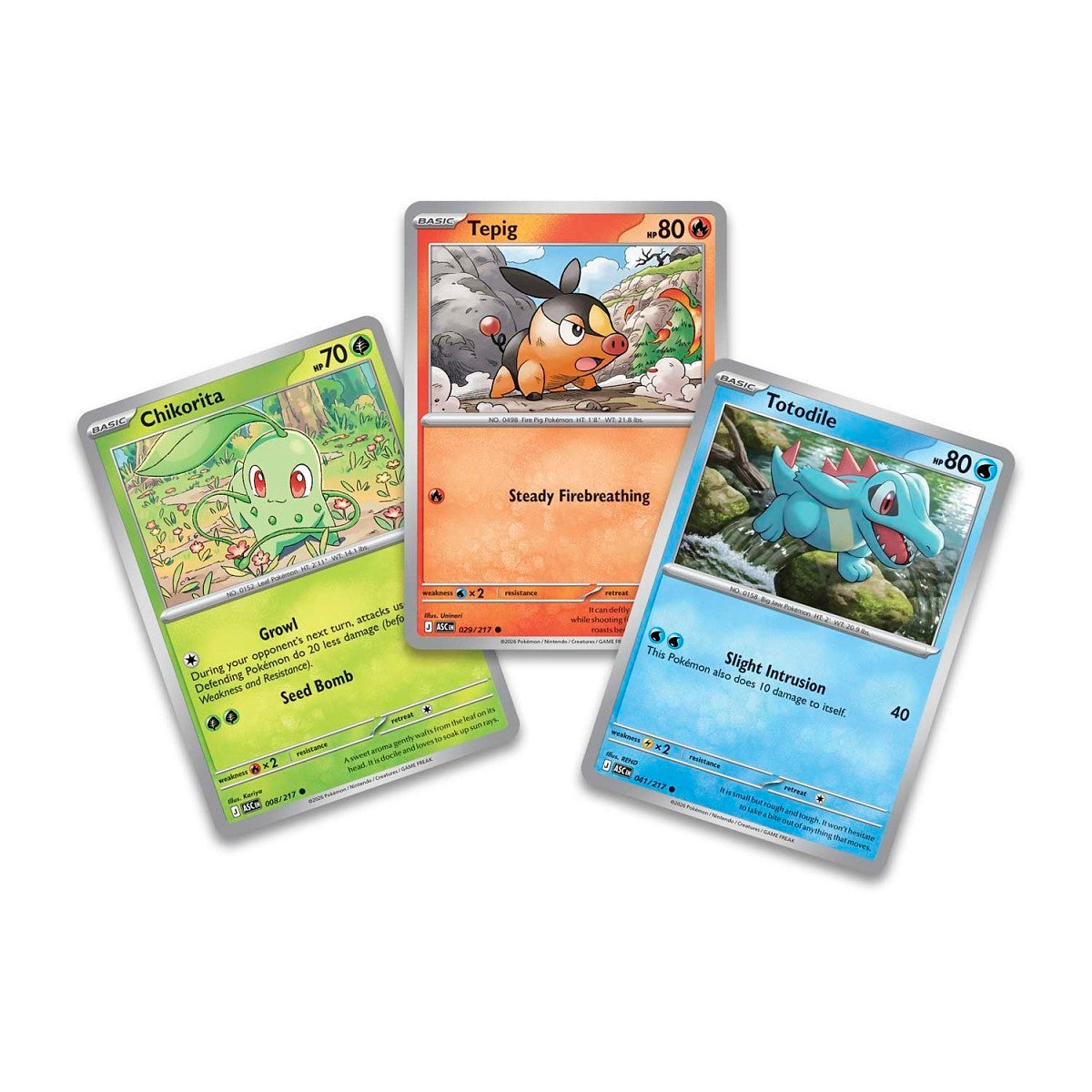 Pokémon TCG: Mega Evolution - Ascended Heroes - First Partners Deluxe Pin Collection (Chikorita, Tepig & Totodile)