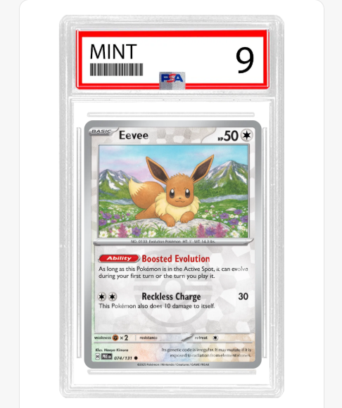 PSA 9 Eevee (Master Ball) 074/131 - Prismatic Evolutions - Slab - ENG